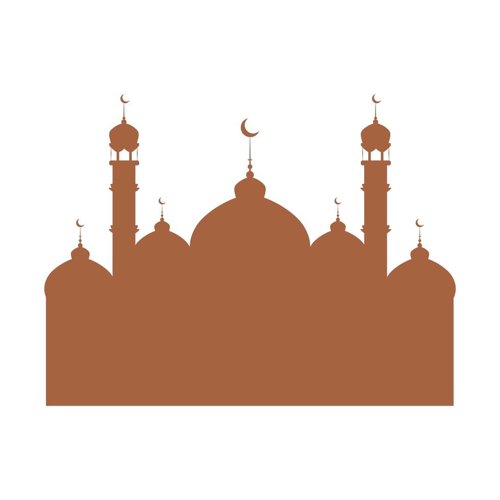 silhuette islamitische moskee vector