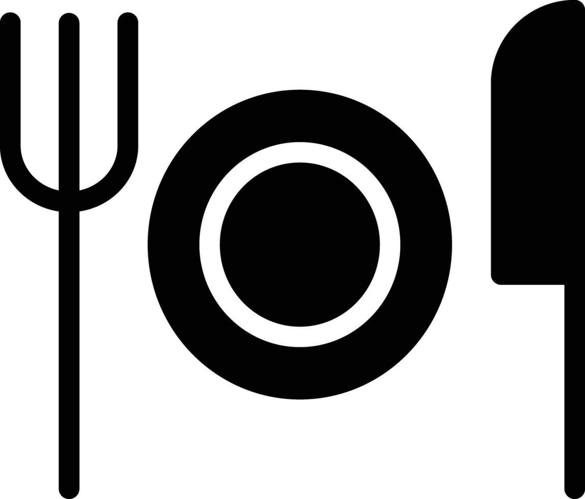 bord en vork solide en glyph vector illustratie