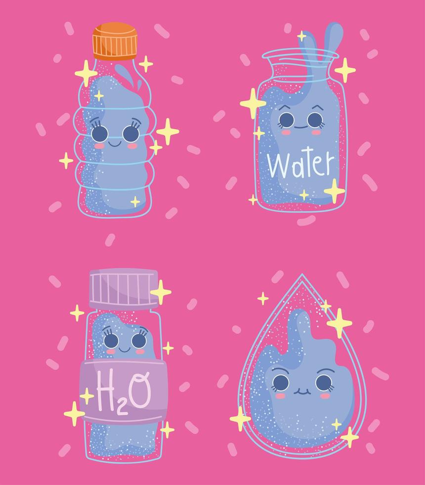 set van schattig water vector