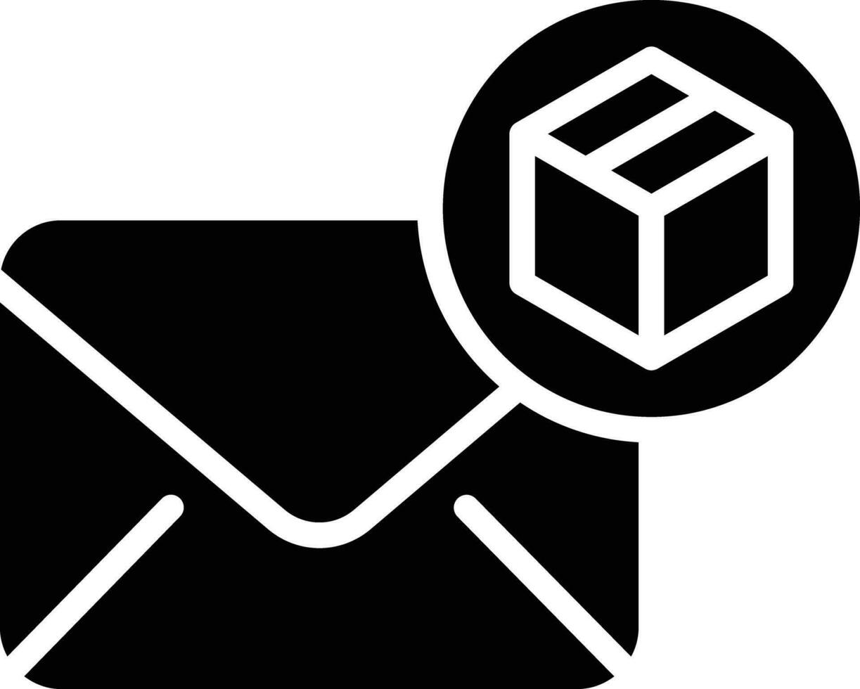 levering e-mail solide en glyph vector illustratie