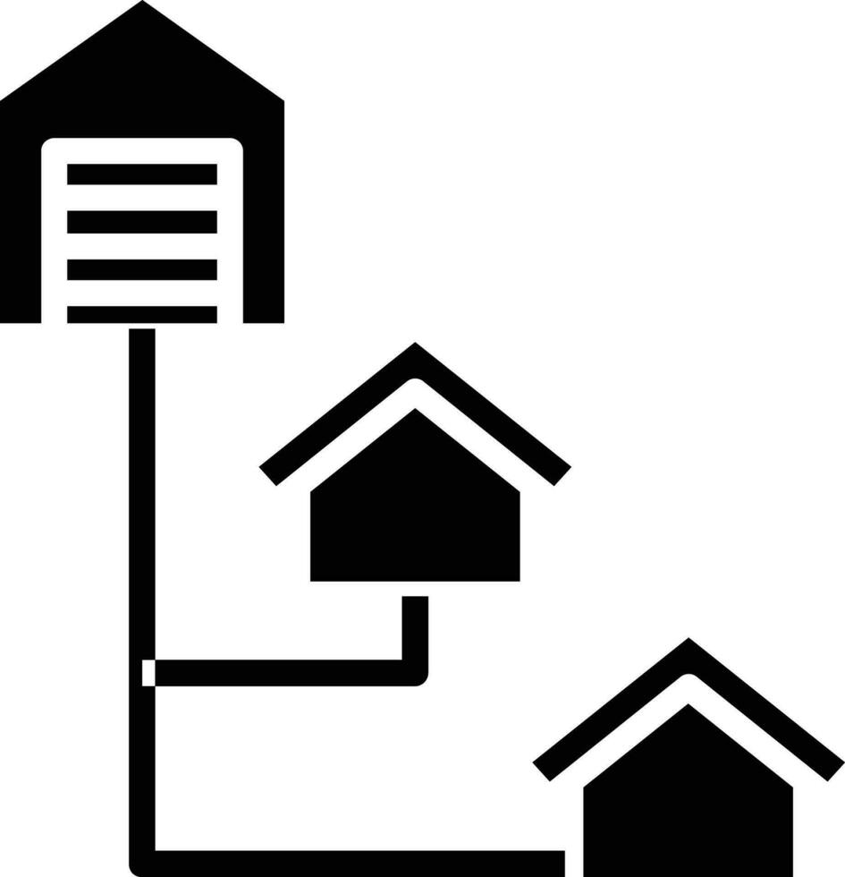 distributie logistiek solide en glyph vector illustratie