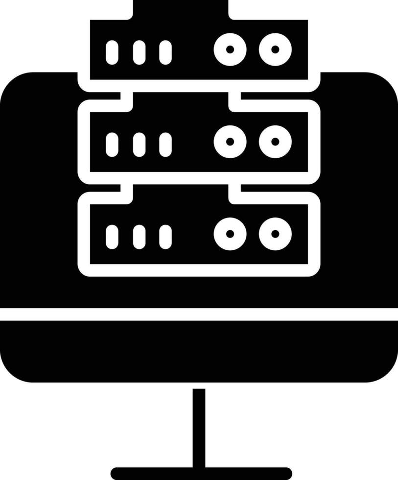 computer server solide en glyph vector illustratie