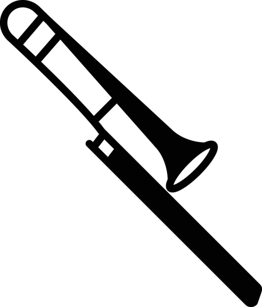 trombone solide en glyph vector illustratie