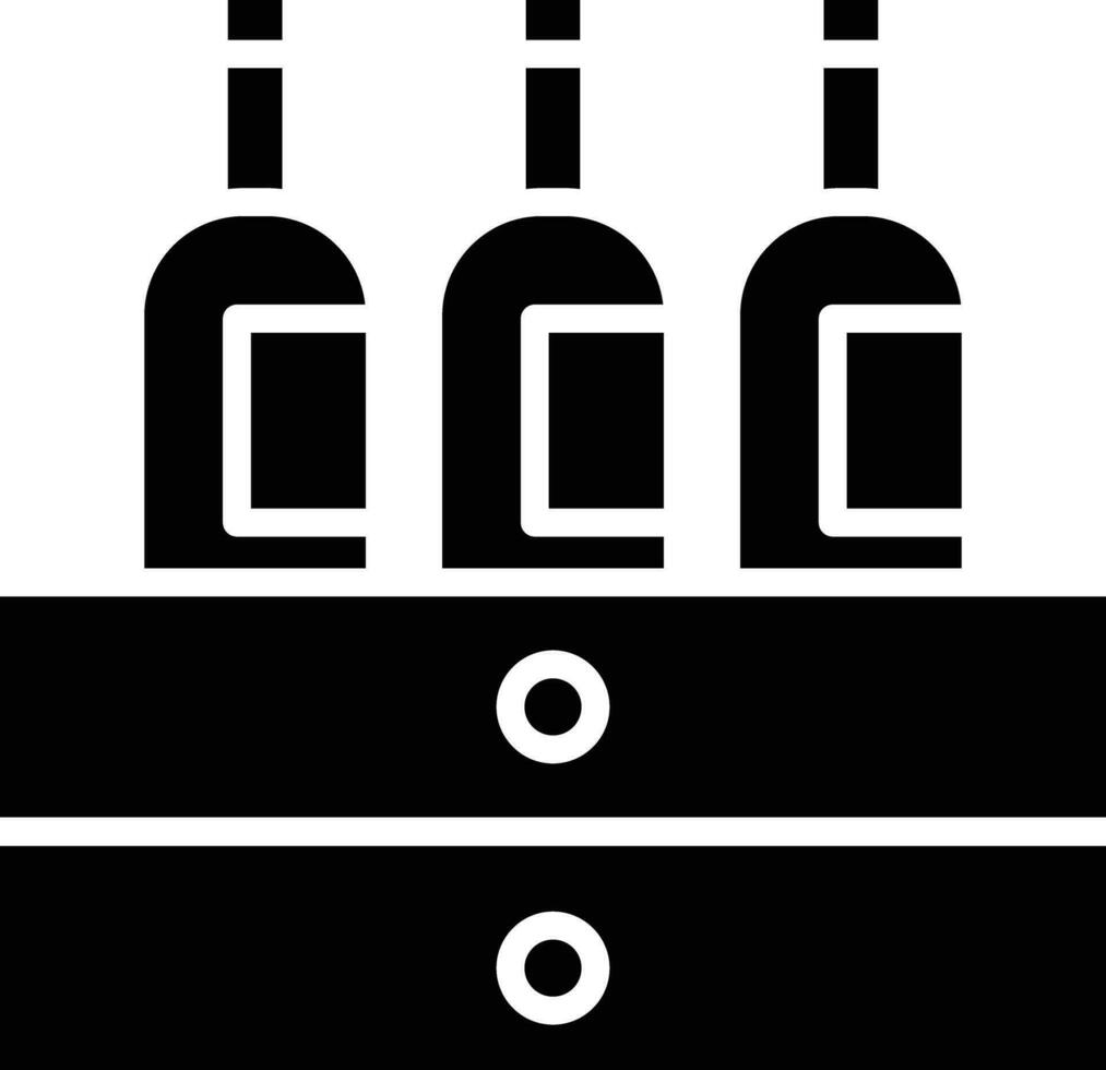 wijn fles doos solide en glyph vector illustratie