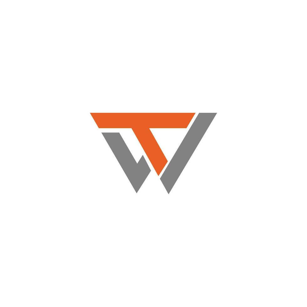 eerste brief wt logo of twee logo vector ontwerp sjabloon