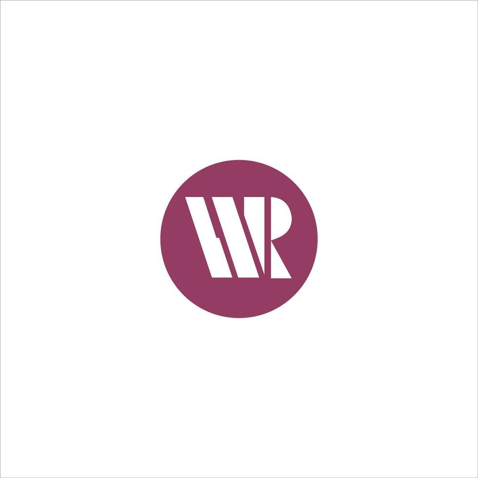 eerste brief wr logo of rw logo vector ontwerp sjabloon