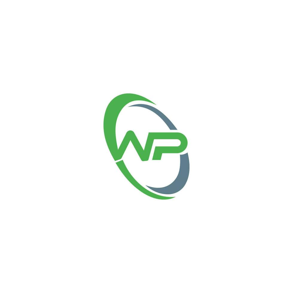 eerste brief pw logo of wp logo vector ontwerp sjabloon