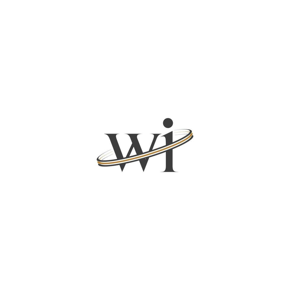 alfabet letters initialen monogram logo iw, wi, w en i vector