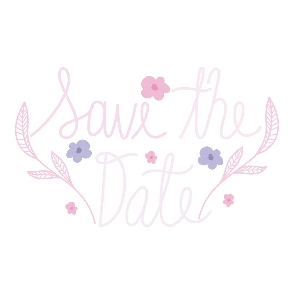 save the date bloemen vector