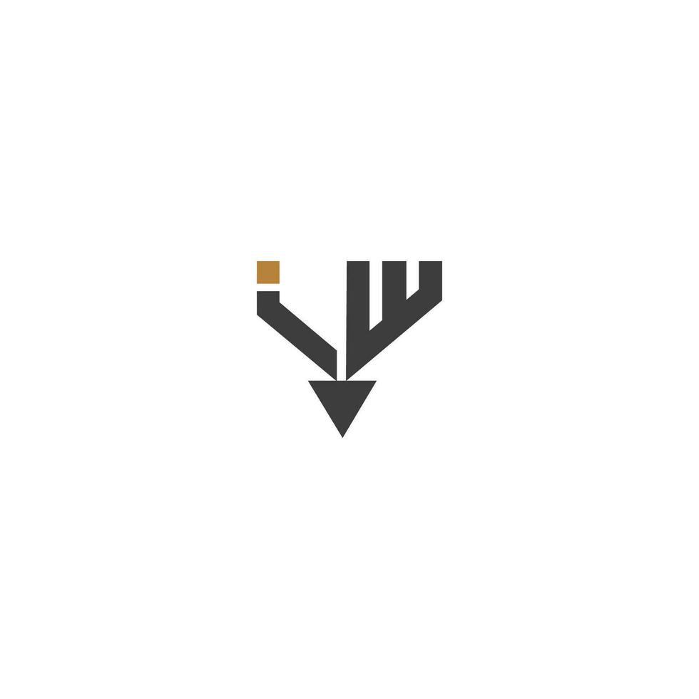 alfabet letters initialen monogram logo iw, wi, w en i vector