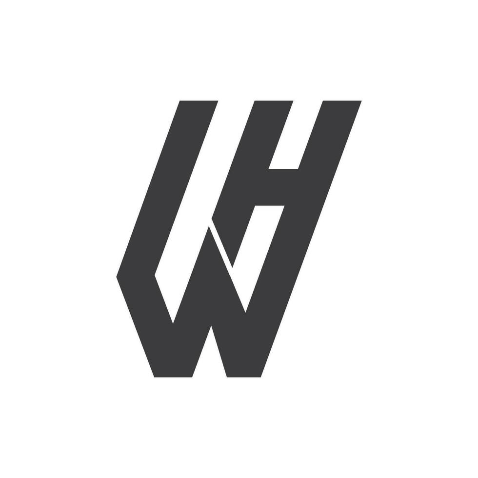 eerste brief wie? logo of hw logo vector ontwerp sjabloon