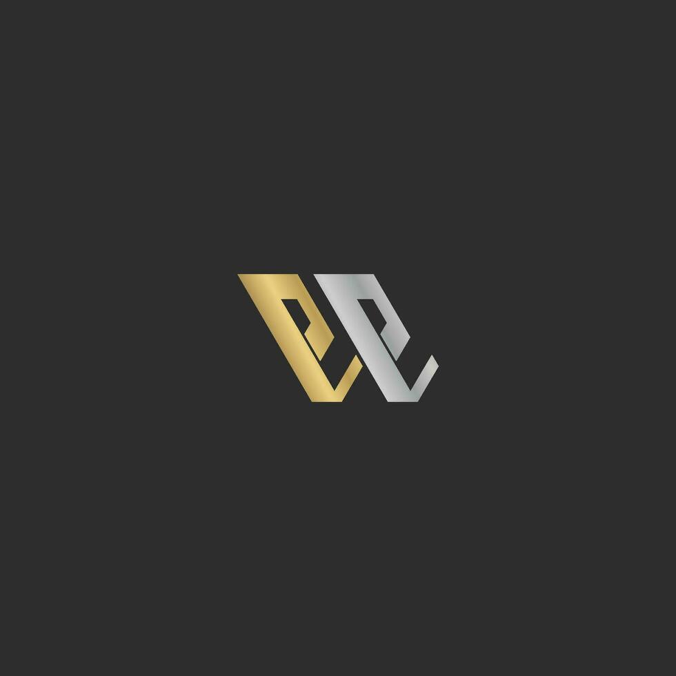 euh, wij, e en w abstract eerste monogram brief alfabet logo ontwerp vector