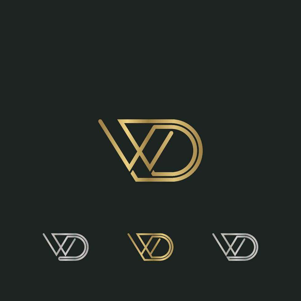 alfabet initialen logo dw, wd, d en w vector