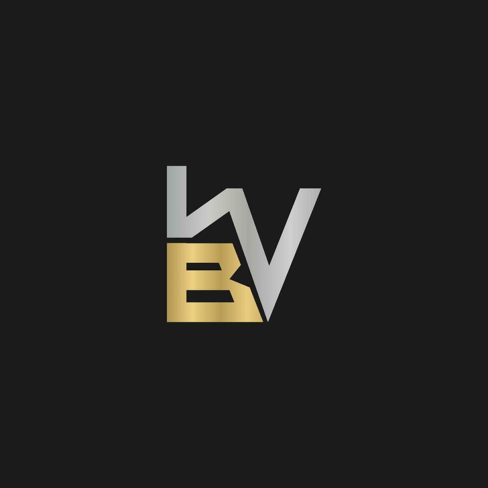alfabet initialen logo bw, wb, w en b vector