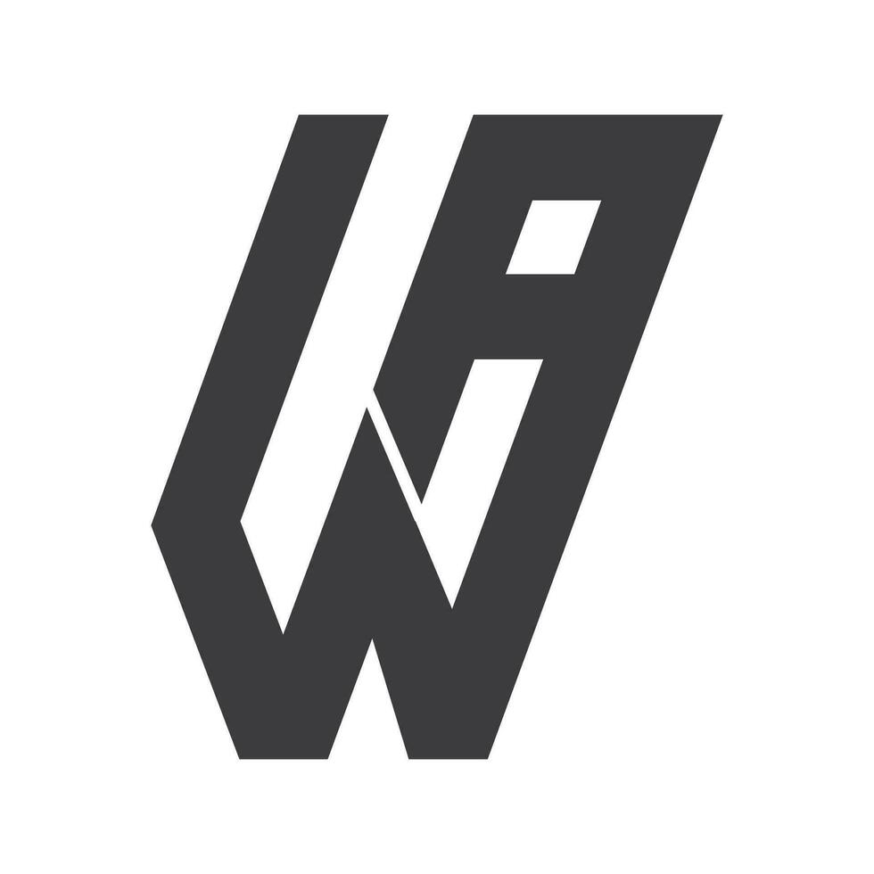 alfabet letters initialen monogram logo aw, wa, w en a vector