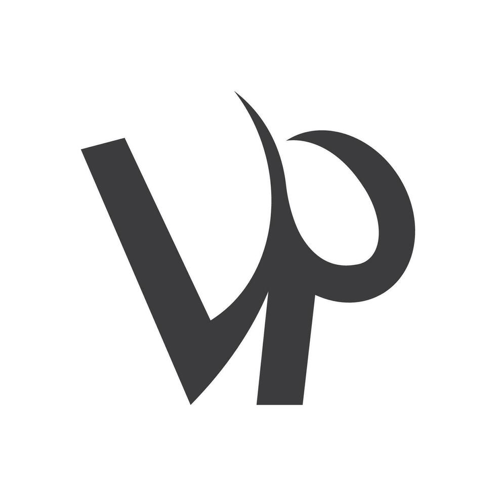 eerste brief vp logo of pv logo vector ontwerp sjabloon