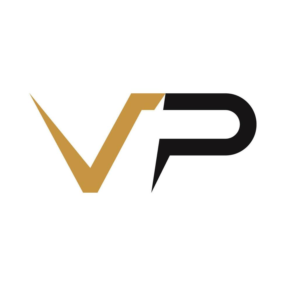 eerste brief vp logo of pv logo vector ontwerp sjabloon