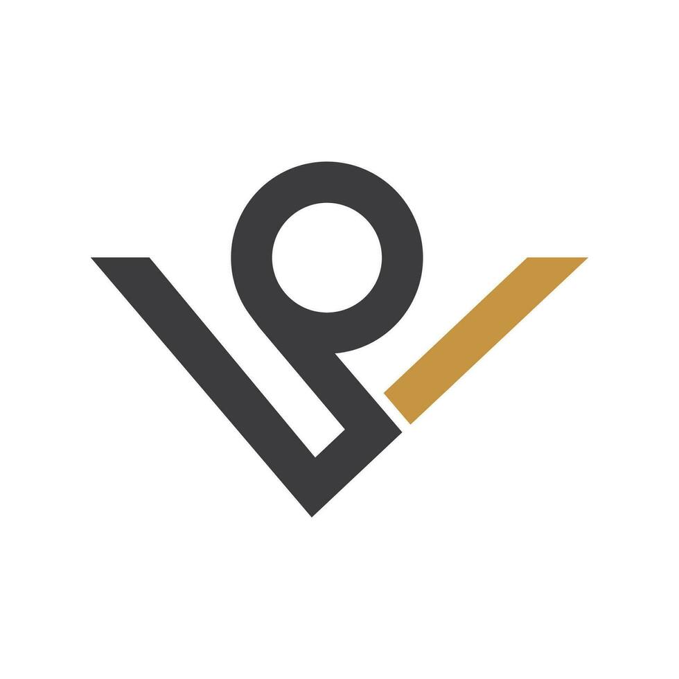 eerste brief vp logo of pv logo vector ontwerp sjabloon