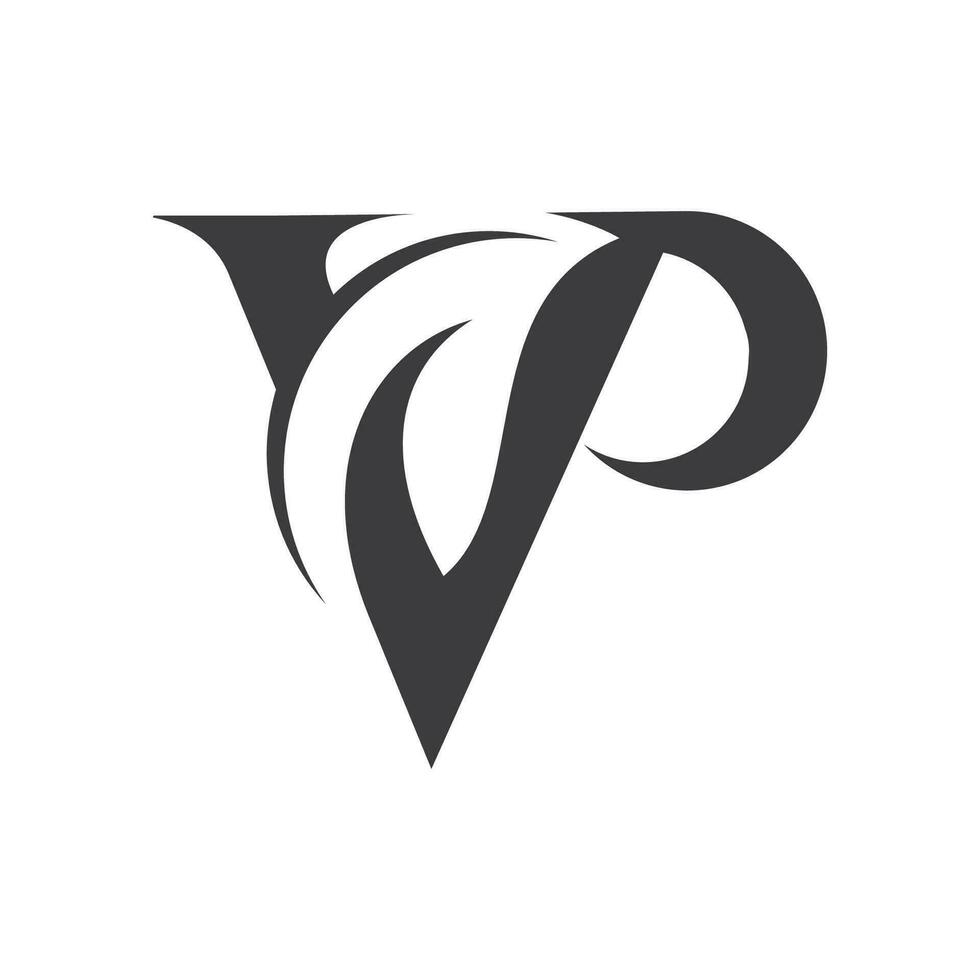 eerste brief vp logo of pv logo vector ontwerp sjabloon