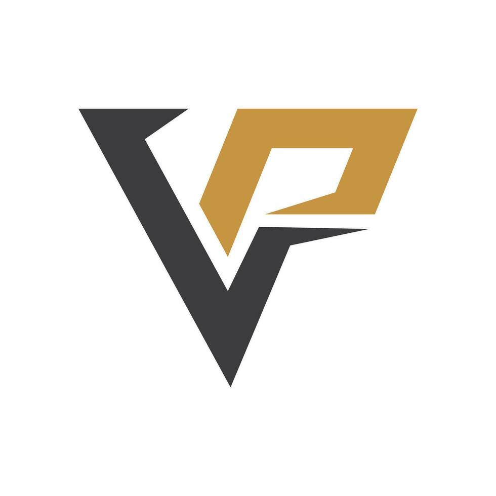 eerste brief vp logo of pv logo vector ontwerp sjabloon