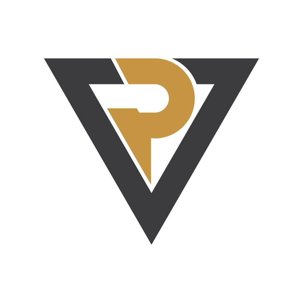 eerste brief vp logo of pv logo vector ontwerp sjabloon