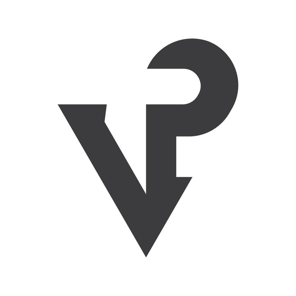 eerste brief vp logo of pv logo vector ontwerp sjabloon