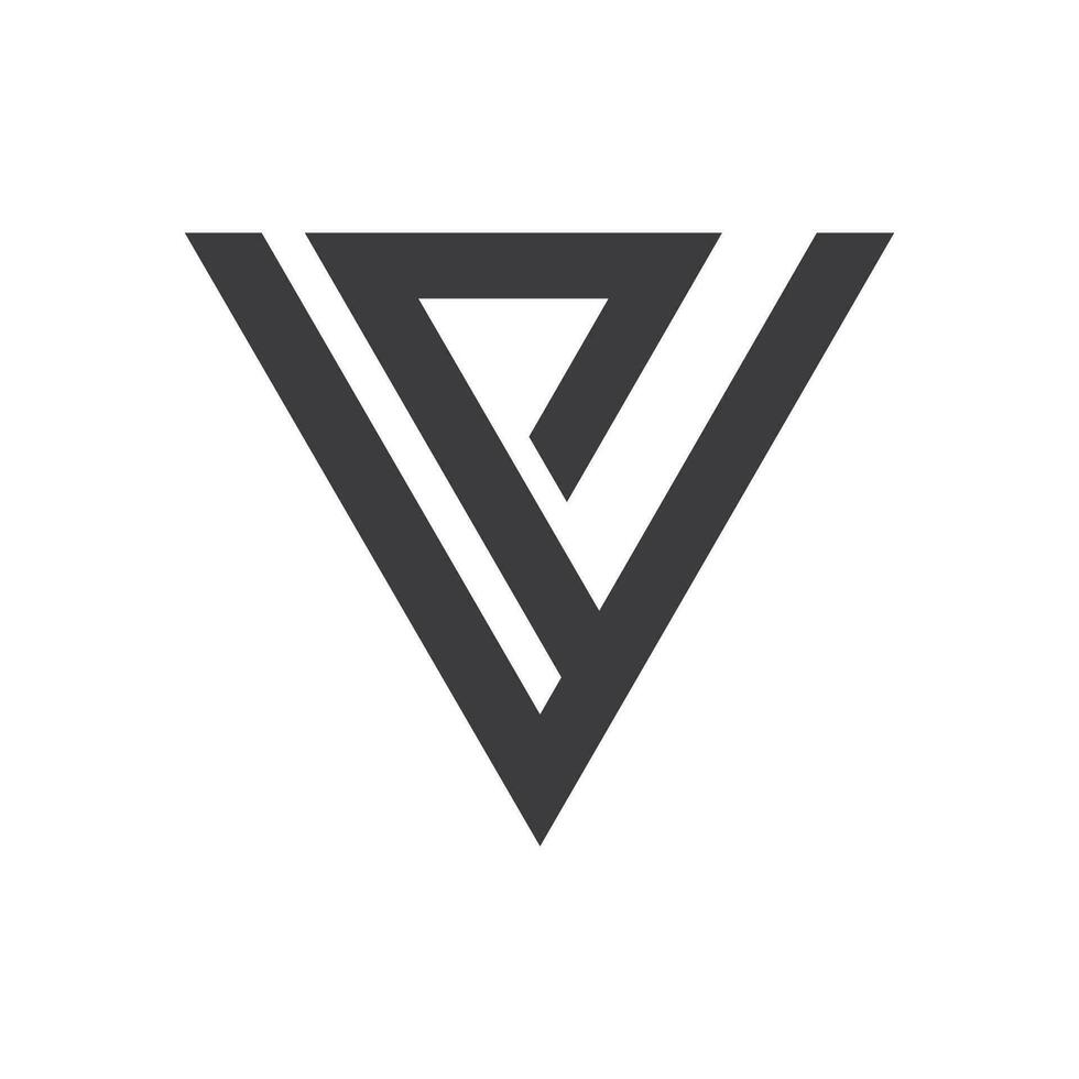 eerste brief vp logo of pv logo vector ontwerp sjabloon