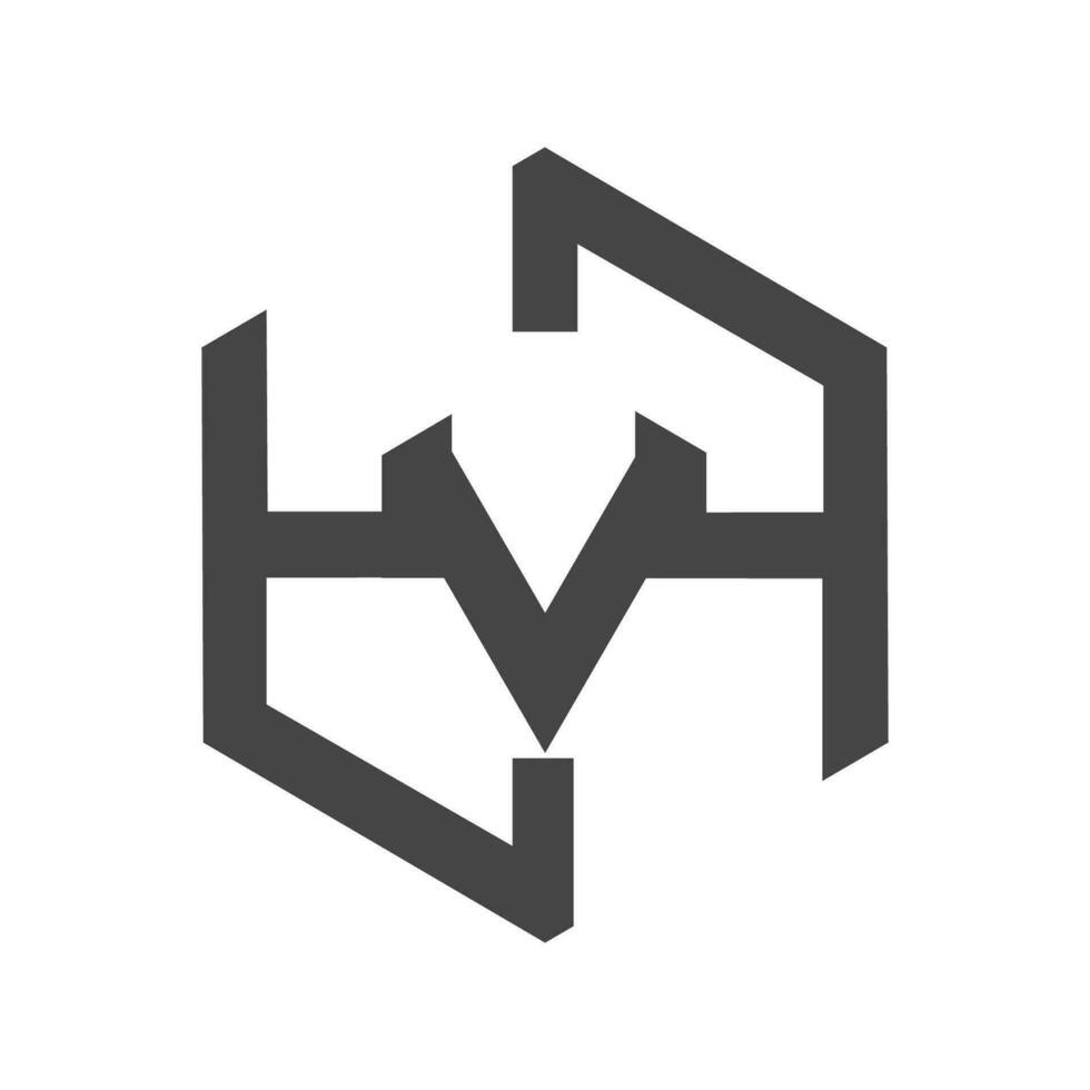 alfabet letters initialen monogram logo hv, vh, h en v vector