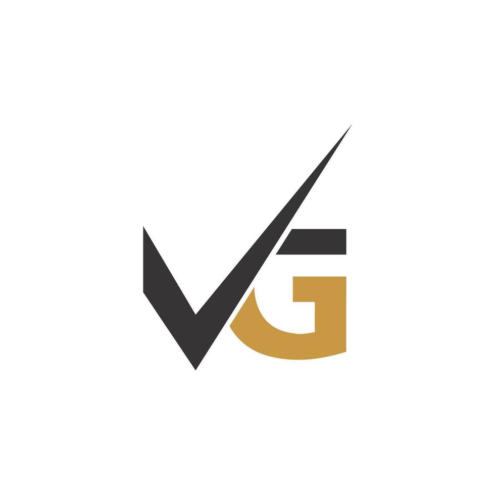 eerste brief vg logo of gv logo vector ontwerp sjabloon