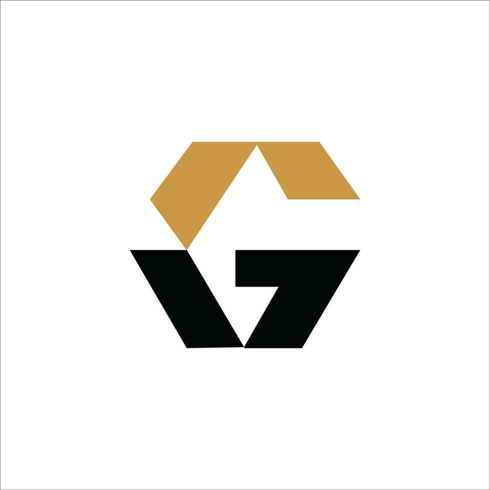 eerste brief vg logo of gv logo vector ontwerp sjabloon