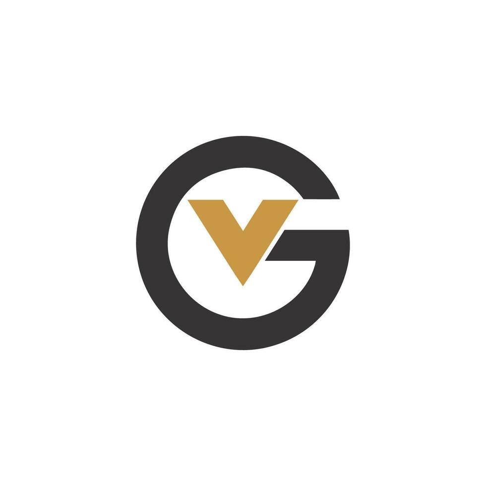 eerste brief vg logo of gv logo vector ontwerp sjabloon