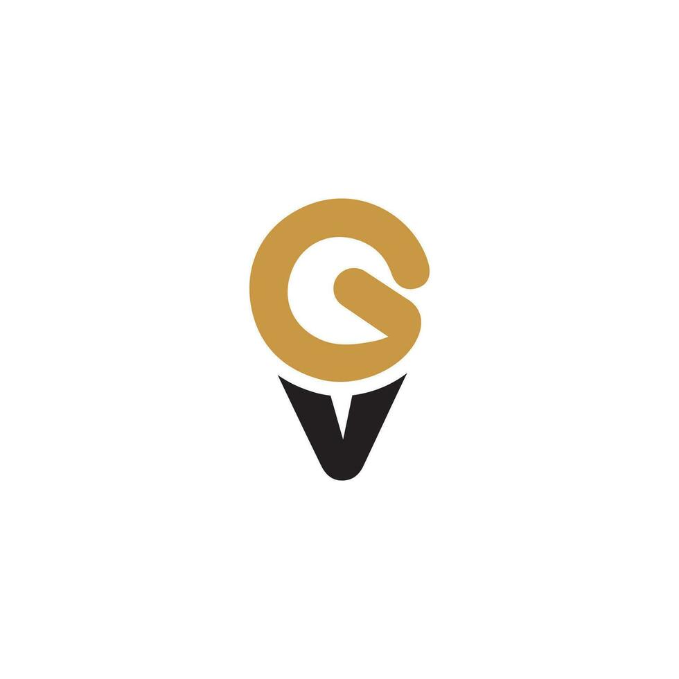 eerste brief vg logo of gv logo vector ontwerp sjabloon