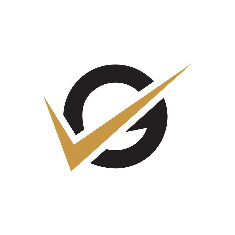 eerste brief vg logo of gv logo vector ontwerp sjabloon