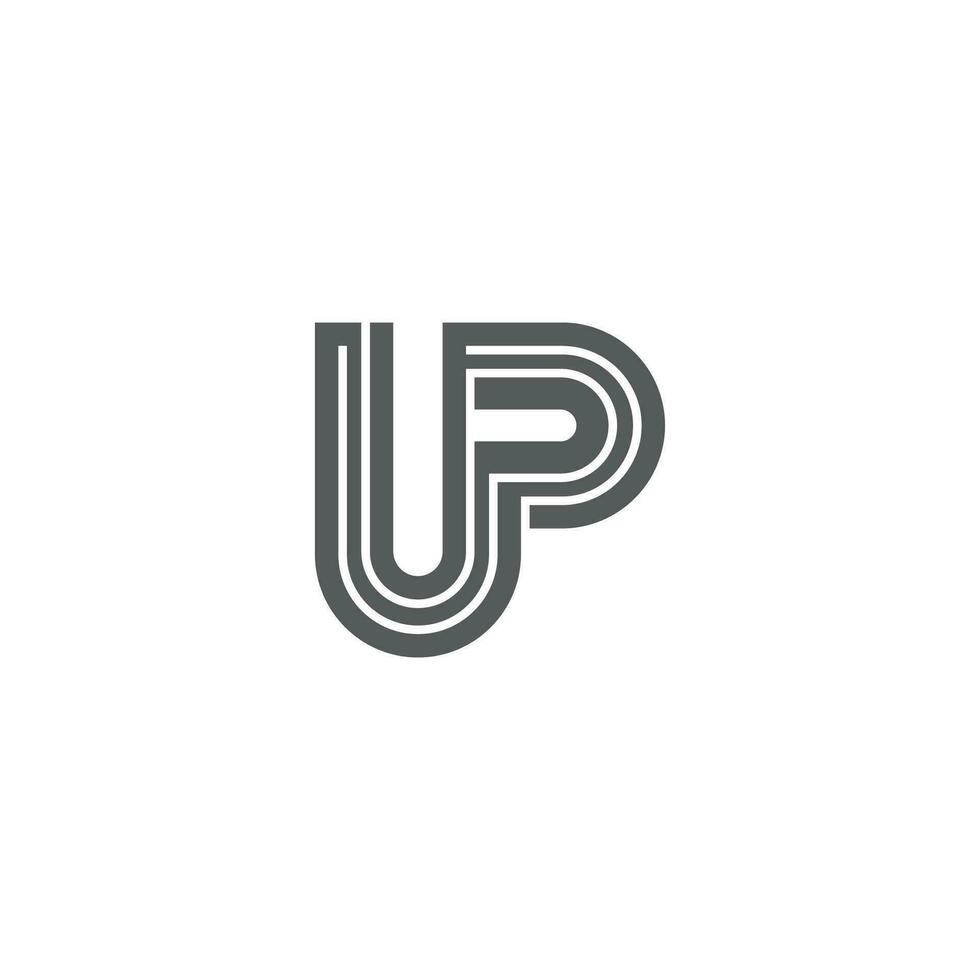 pu, omhoog, p en u abstract eerste monogram brief alfabet logo ontwerp vector