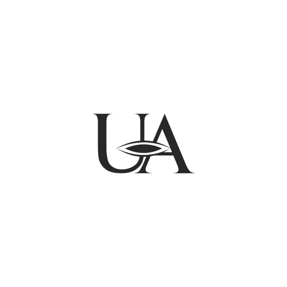 alfabet initialen logo au, ua, een en u vector