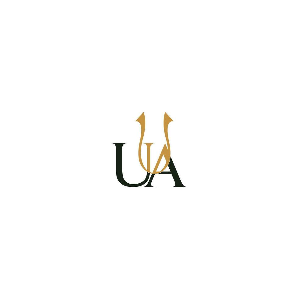 alfabet initialen logo au, ua, een en u vector