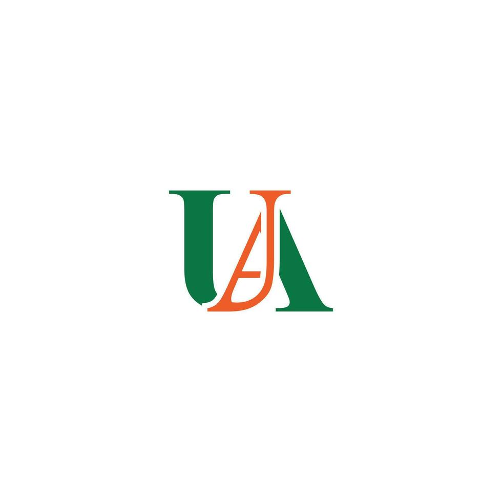 alfabet initialen logo au, ua, een en u vector