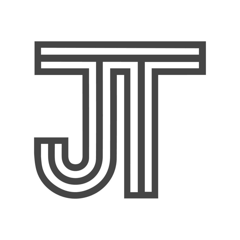 eerste tj brief logo vector sjabloon ontwerp. creatief abstract brief jt logo ontwerp. gekoppeld brief jt logo ontwerp.