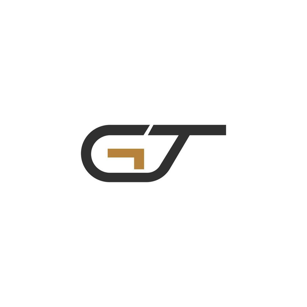 alfabet letters initialen monogram logo gt, tg, g en t vector