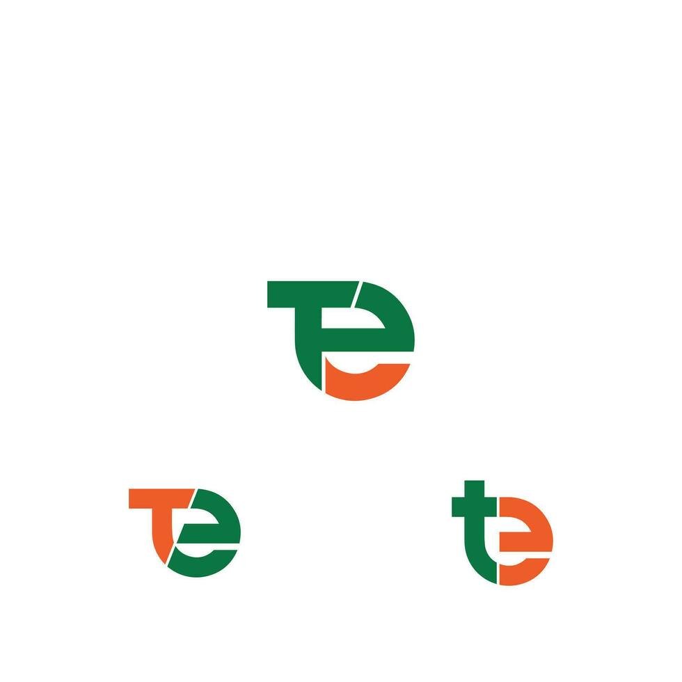 en, te, e en t abstract eerste monogram brief alfabet logo ontwerp vector