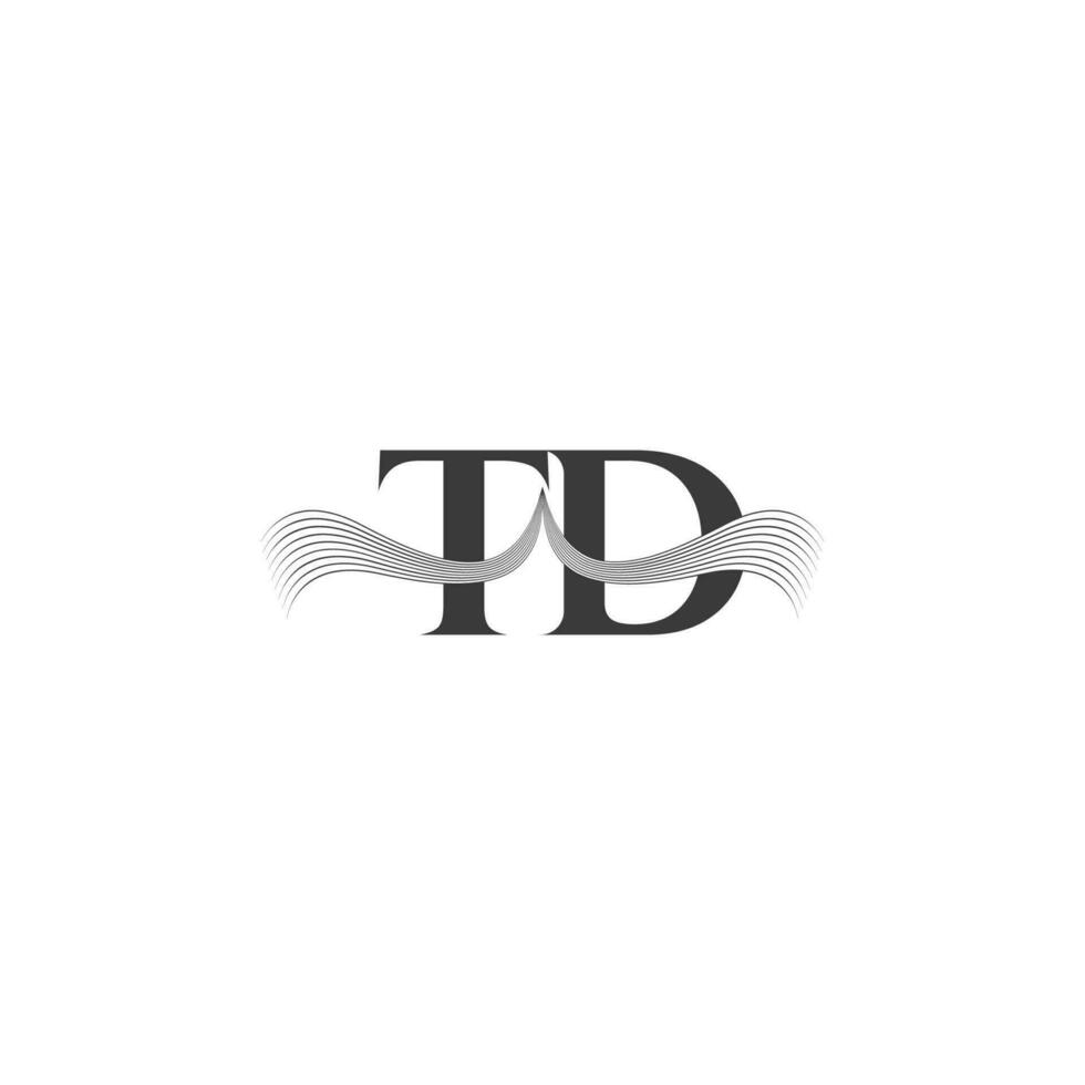 alfabet initialen logo td, dt, t en d vector