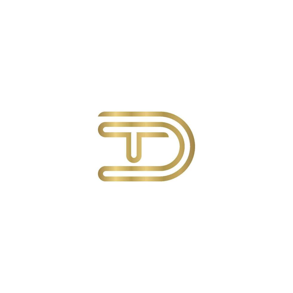 alfabet initialen logo td, dt, t en d vector