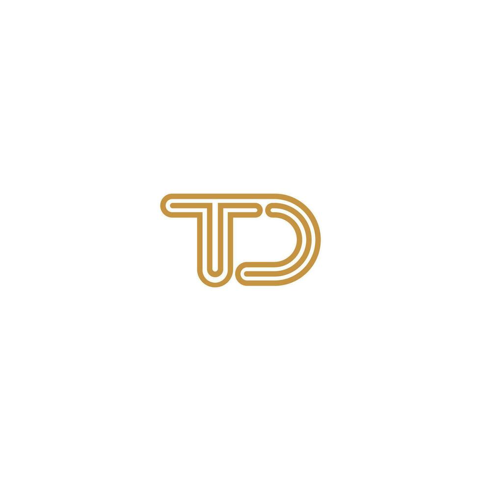 alfabet initialen logo td, dt, t en d vector