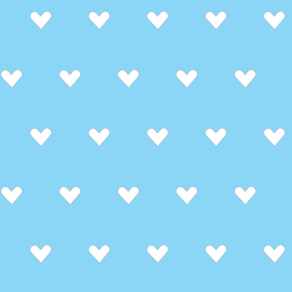 weinig wit harten patroon Aan blauw achtergrond vector
