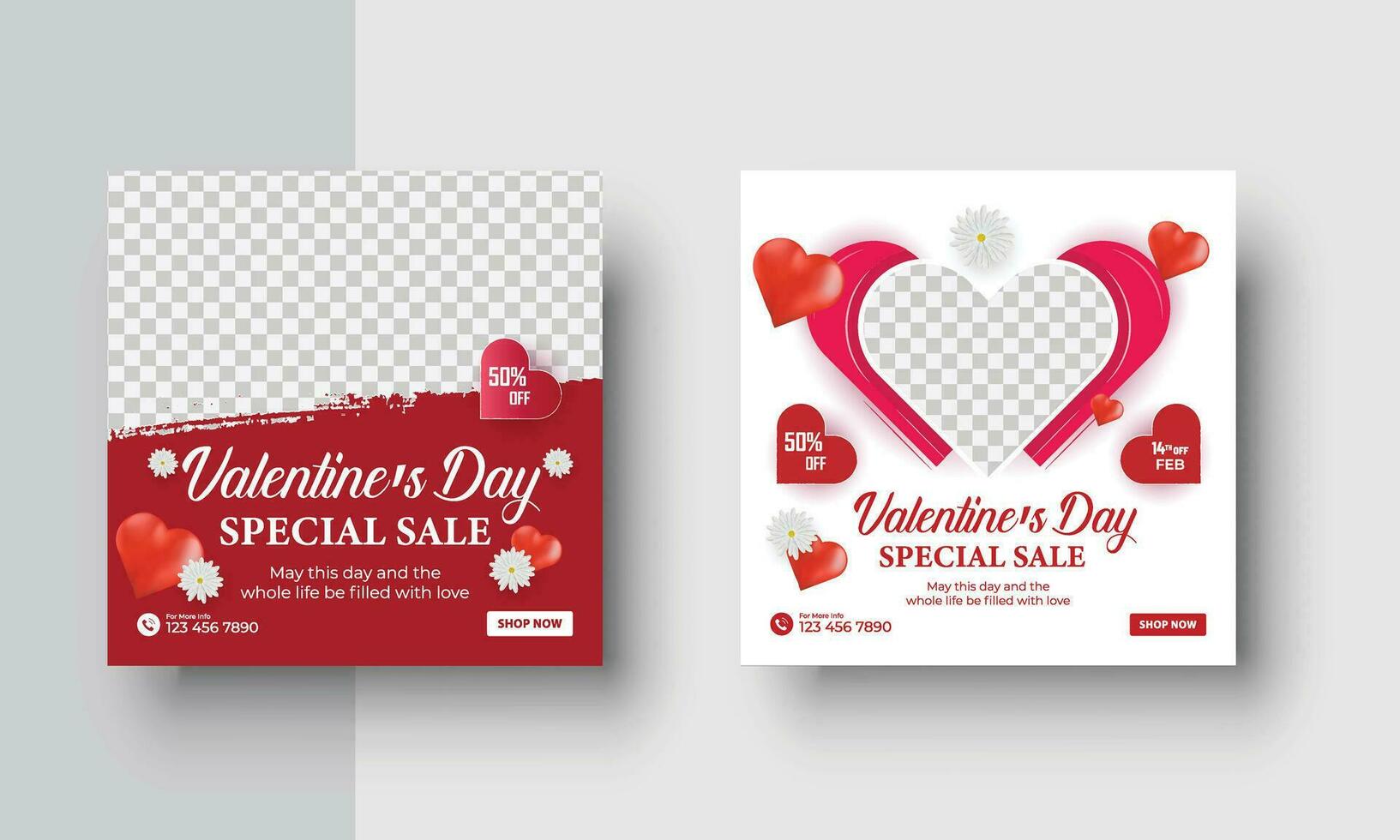 Valentijnsdag dag uitverkoop sociaal media post banier ontwerp vector