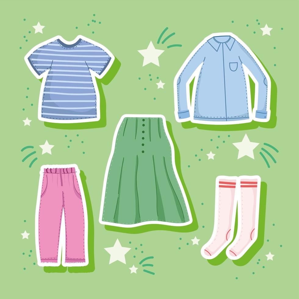 cartoon kleding set vector