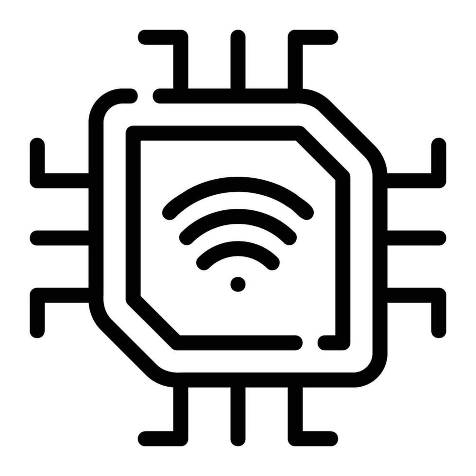 microchip lijn icoon achtergrond wit vector