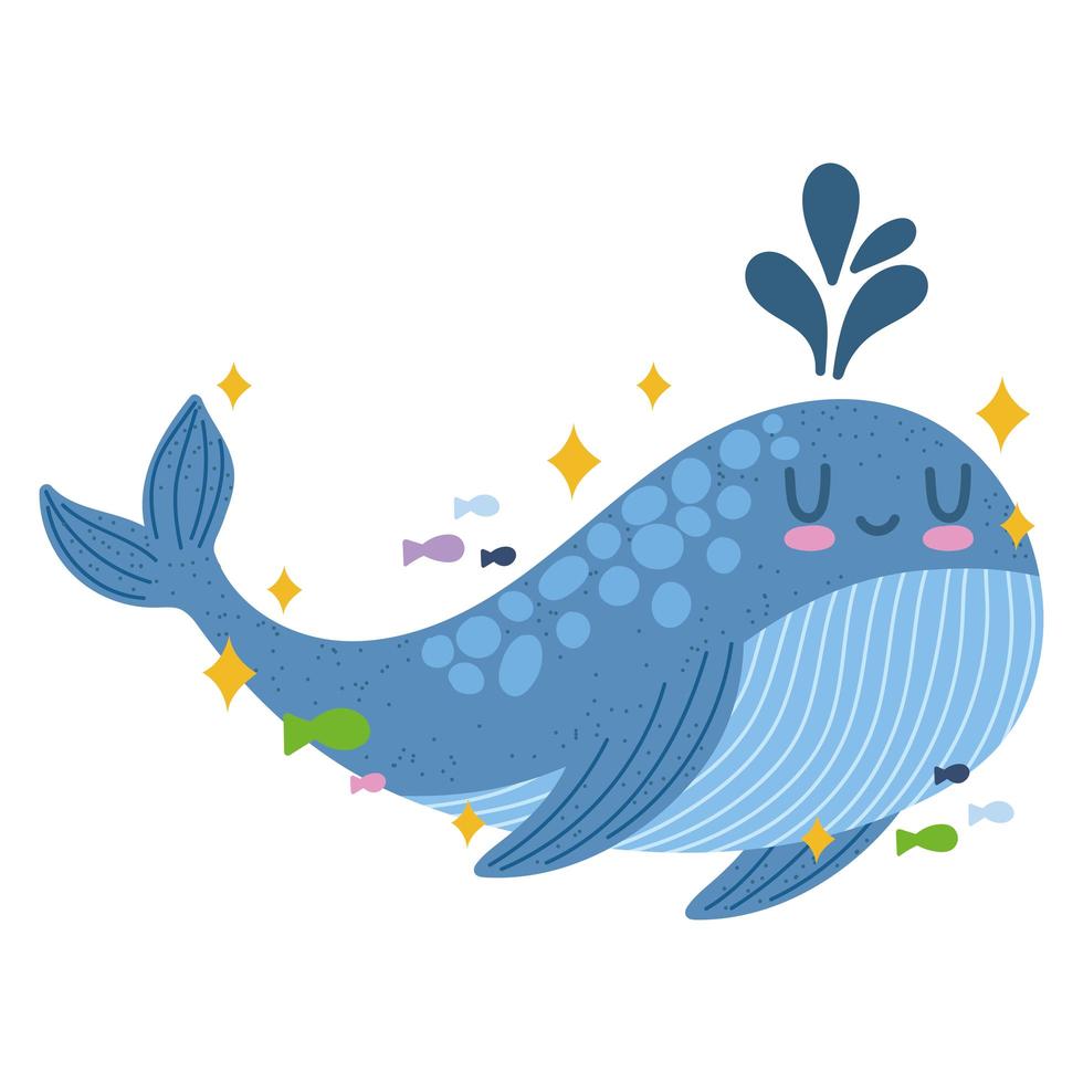 schattige walvis cartoon vector