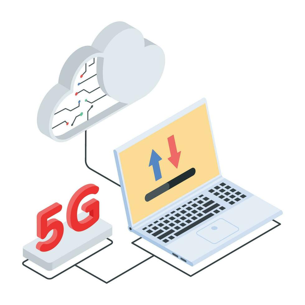 5g technologie isometrische icoon vector