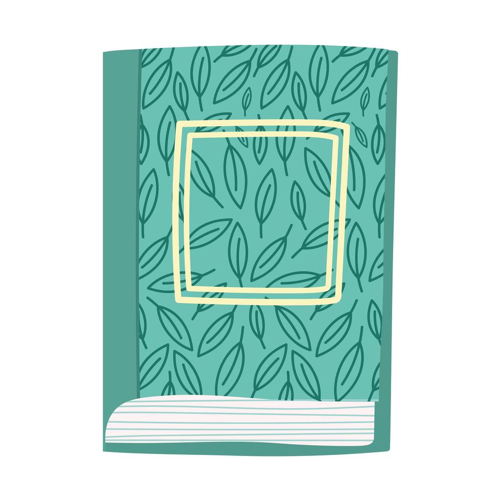 boeken met bladeren in hardcover vector